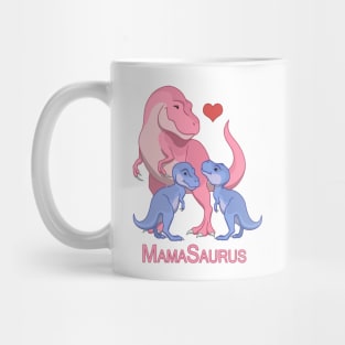 MamaSaurus T-Rex Mommy & Twin Baby Boy Dinosaurs Mug